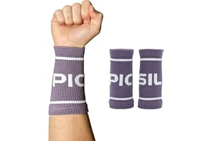 PICSIL - Cotton Sports Wristbands | Absorbent and Breathable | Ideal for Gym, Cross Training, Running and Tennis | Use with Grips | Unisex Design |