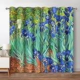 Jekeno Irises Blackout Curtains Blue and Purple