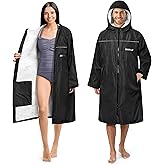 SUN CUBE Swim Parka Men Women, Unisex Hooded Changing Robe Water Resistant Sherpa for Swimming Surfing Triathlon Water Sports