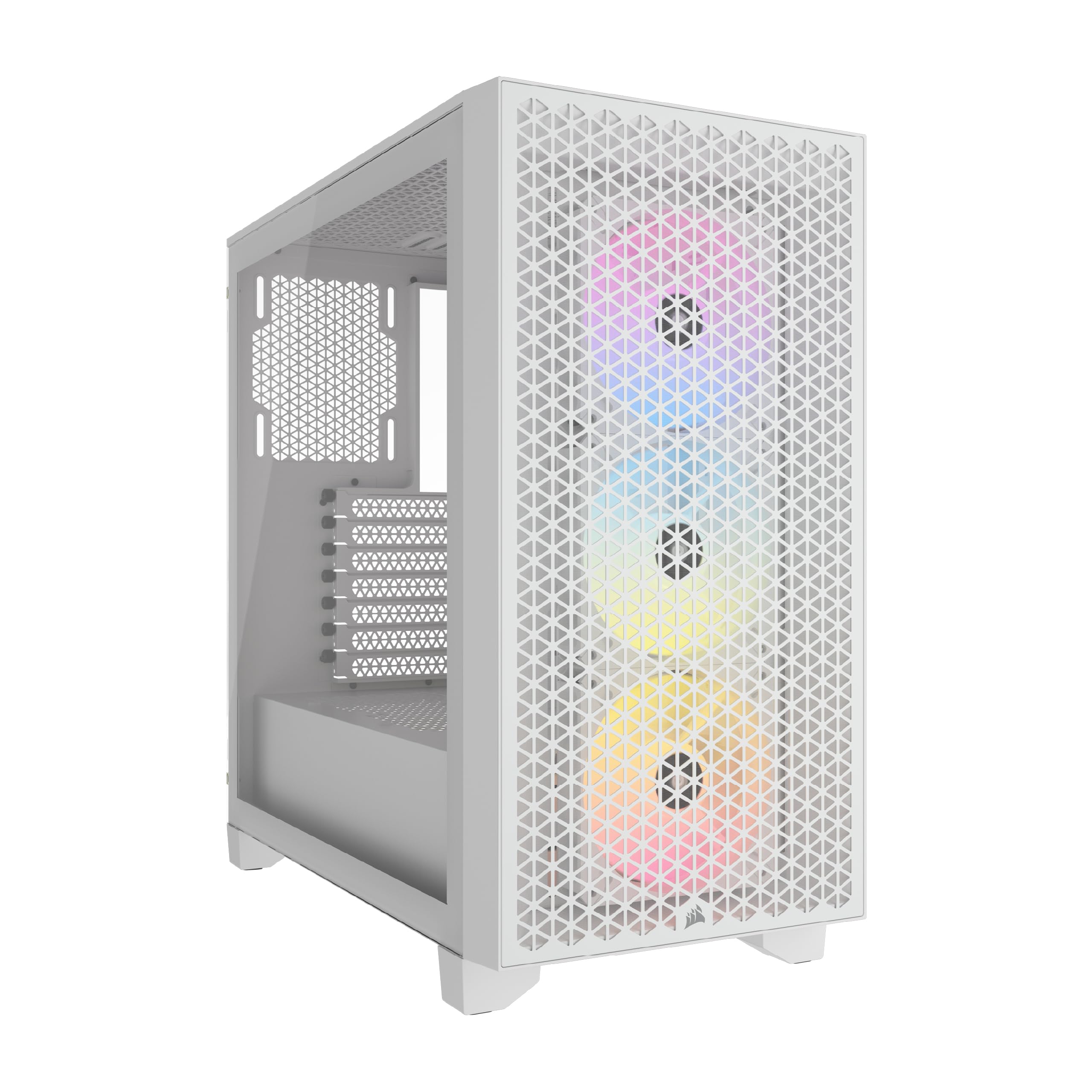 Corsair 3000D RGB Airflow Mid-Tower PC Case – 3X AR120 RGB Fans – Three-Slot GPU Support – Fits up to 8X 120mm Fans – High-Airflow Design – White Image