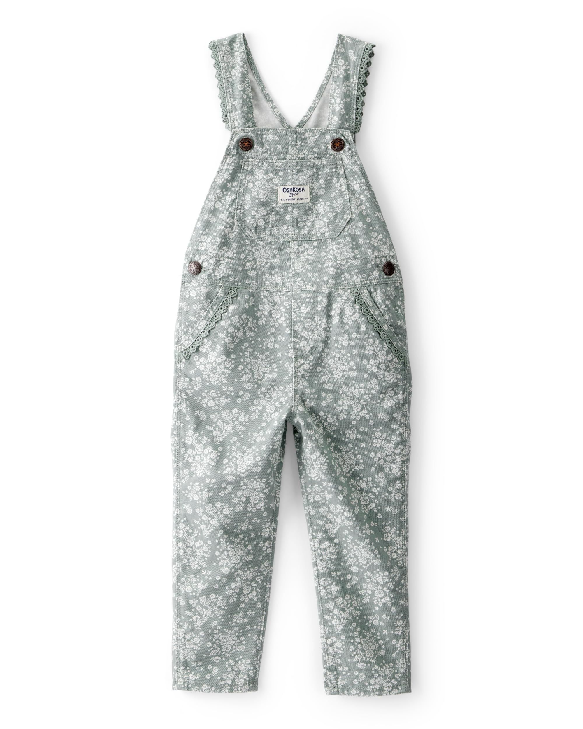 Oshkosh Girls World's Best Overalls, Green Floral Canvas, 4T Image Oshkosh Girls World's Best Overalls, Green Floral Canvas, 4T Image