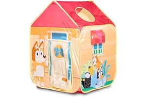 Pop N Fun Bluey Pop-Up Tent, Multicolor Easy Storage Pop Up Play Tent with Roll-Up Door & Peep Window, Indoor/Outdoor Toddler Playhouse for Ages 2+
