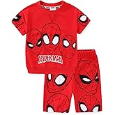 Marvel Spider-Man Boys 2 Piece Shirt and Shorts Outfit Set for Toddler and Big Kids