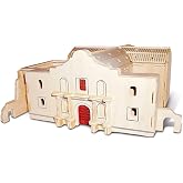 Puzzled The Alamo 3D Wooden Puzzles for Kids Puzzle Kit - 57 Pieces | unique wooden puzzles for adults, desk puzzles, Steam Train construction kit, laser cut puzzle, 3d wooden puzzles for kids