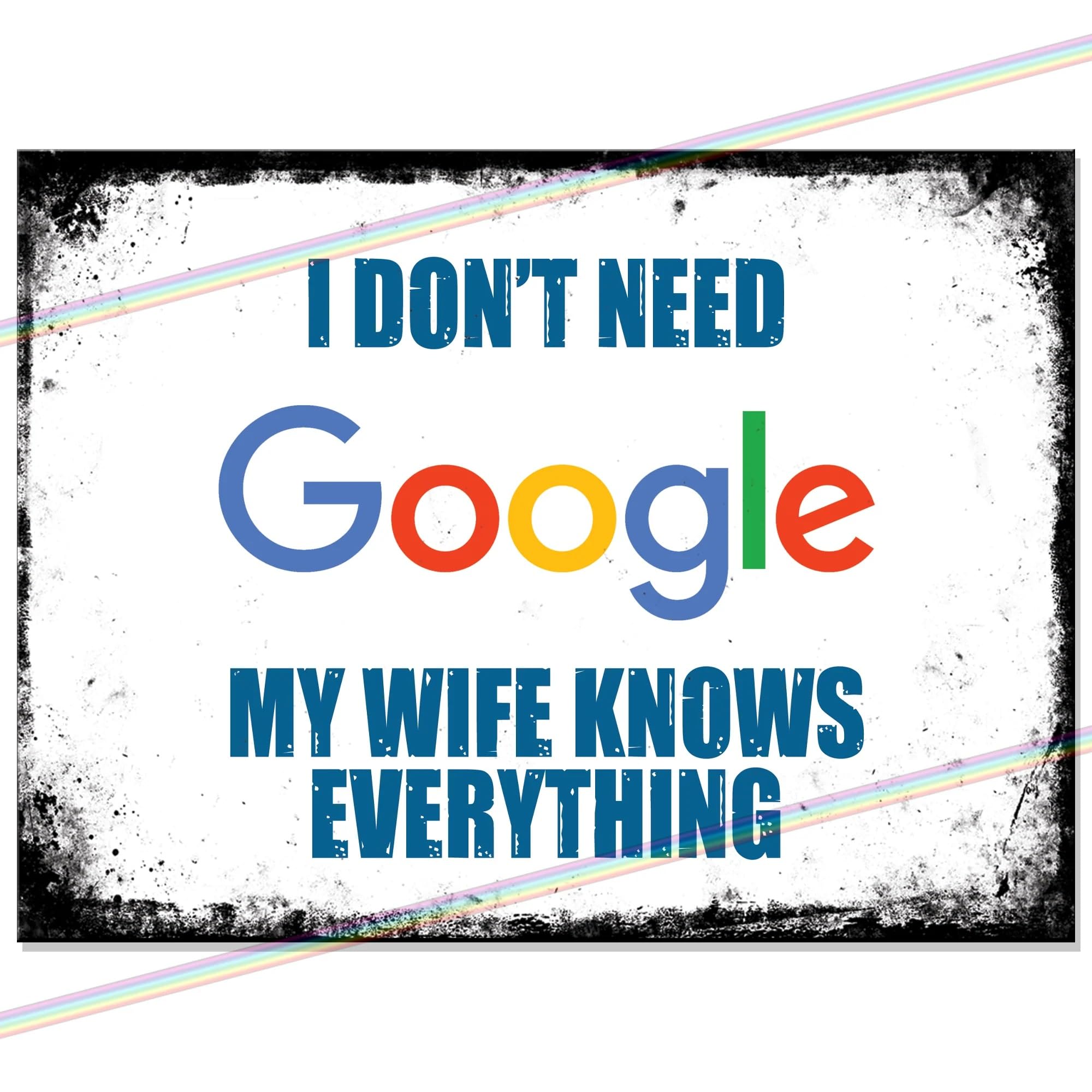 My Wife Knows Funny Metal Bar Sign Bar Accessories Home Pub Outdoor Garden Bar Wall Plaque Man Cave Father's Day Gift Metal Bar Signs Memorabilia bar sign 20cm x 15cm