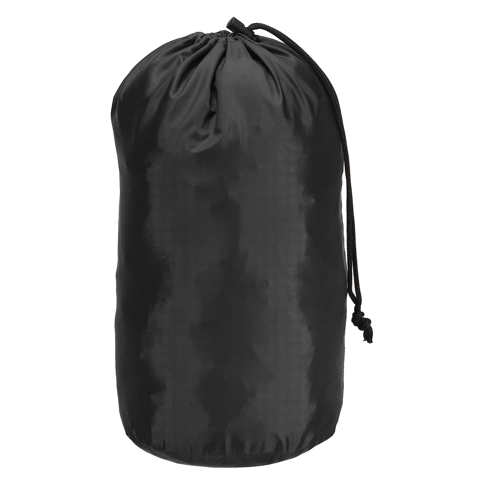PATIKIL Stuff Sack, 6 x 12.5 Inch Waterproof Outdoor Storage Sack Ultralight Nylon Drawstring Dust Flap Bag for Camping, Black