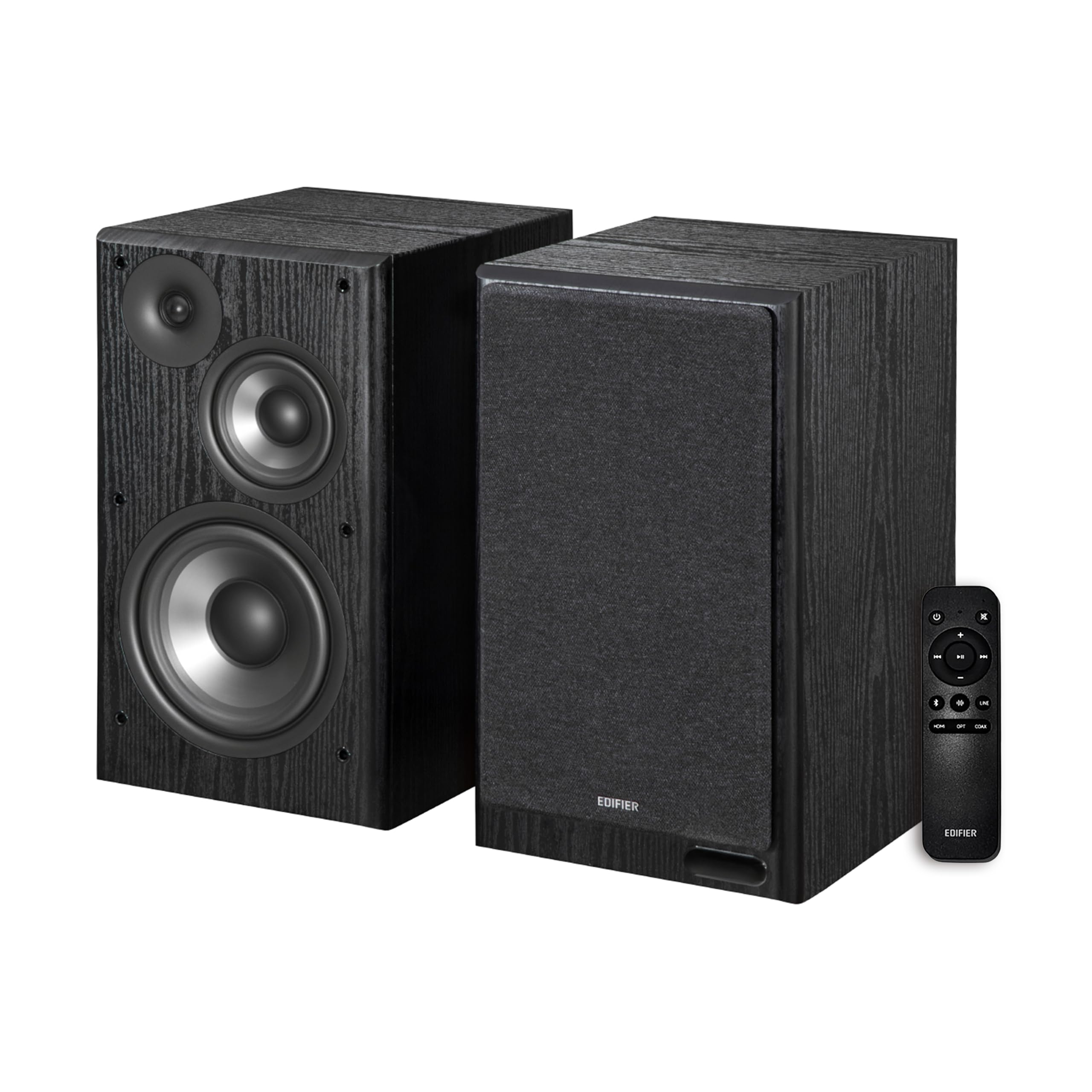 Edifier R2750DB MKII Powered Bookshelf Speakers, 144W 3-Way Active Studio Monitor with Sub Out, Hi-Res Audio, Bluetooth 6.0 with LDAC, HDMI/Optical/Coaxial for Turntable, PC, Home Audio - Black