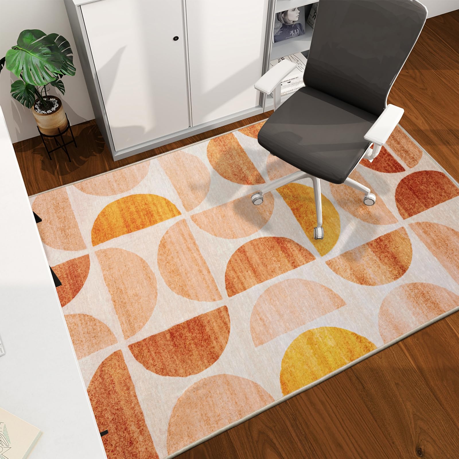 Photo 1 of Office Chair Mat for Hardwood Floor, 60"x45" Easy Glide Computer Desk Mat Protector for Rolling Chair Under Desk Rug Nonslip Backing, Machine Wash, (Modern)