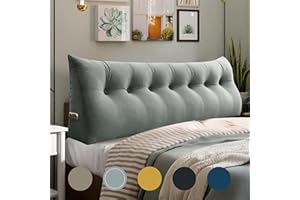 WOWMAX Headboard Wedge Pillow King Triangular Headboard Pillow Bed Wedge Pillow for Headboard Bolster Pillow for Bed Wedge Pillow Headboard Daybed Pillows, Velvet(100% Cotton), Gray