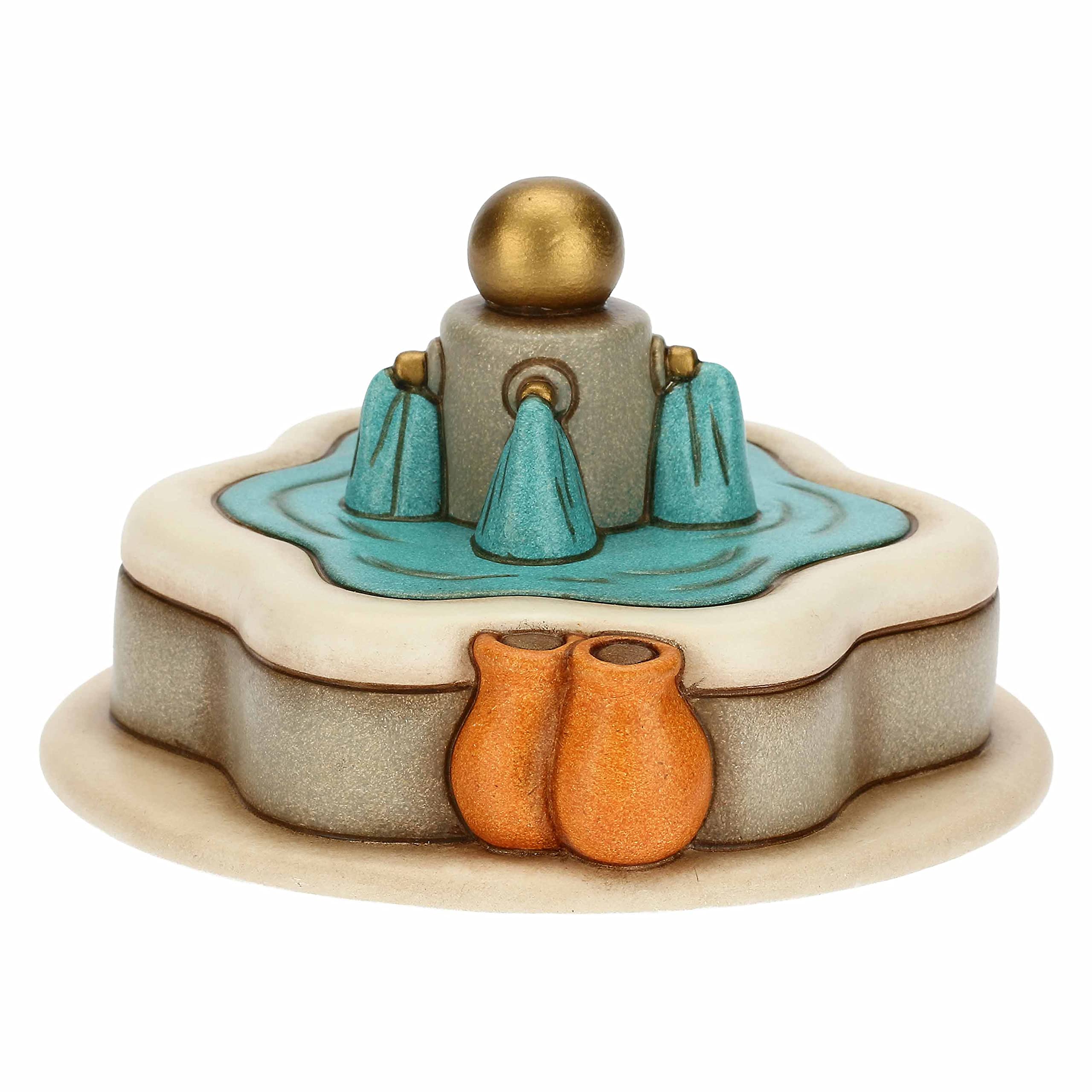 THUN - Nativity Scene 2022 - Fountain Nativity Figure in Hand-Decorated Ceramic - Classic Nativity Line - 12 x 12 x 7 cm h