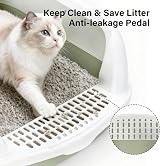 Vivo Technologies Cat Litter Tray Box Open Top with Detachable Rim 48x40x20cm view 4