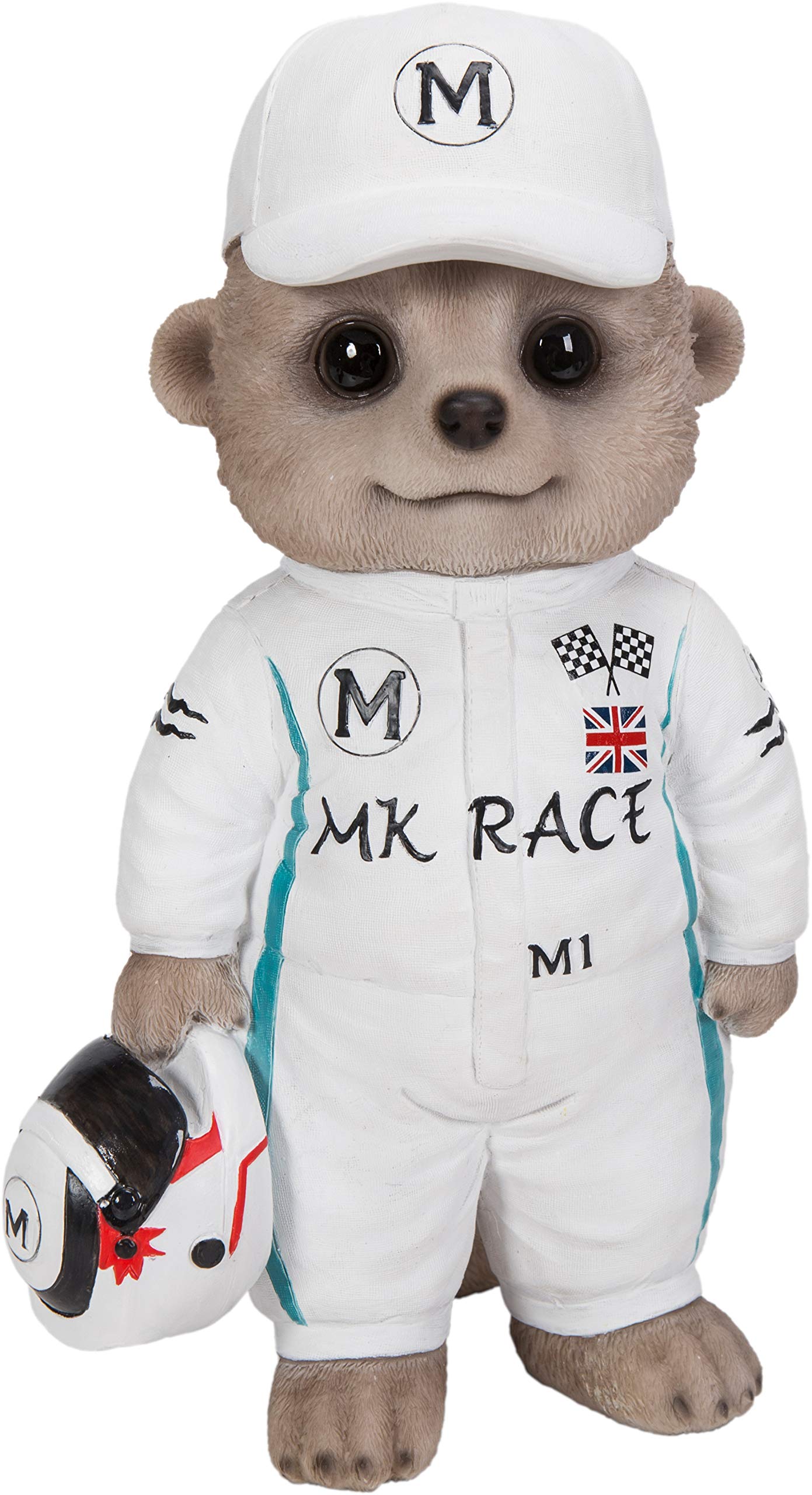 Vivid Arts Baby Meerkat Racing Driver Home or Garden Decoration (XMK-2348-D)