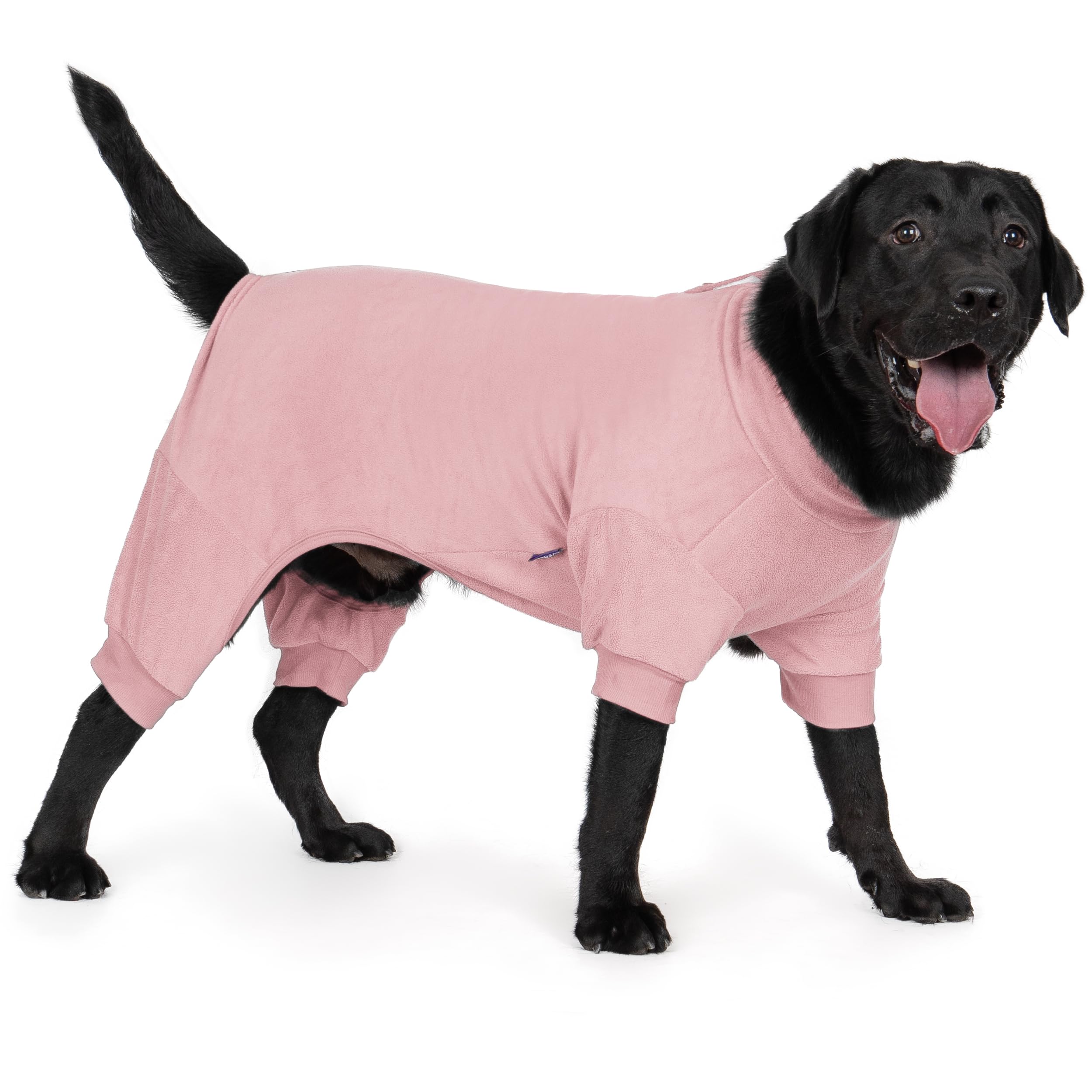 cyeollo Dog Pajamas Fleece Dog Coat Thermal Dogs Pjs Onesie Stretchable Doggie Coat Girl Jumpsuit Pet Clothes for Large Sized Dogs, Pink 3XL Image