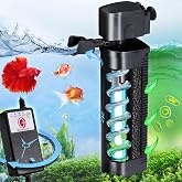 TARARIUM U-V Aquarium Filter for Fish Turtle Tank,Large fit 40-155Gal | Bio Sponge+U-V Internal Filter, Clear Green Water, Auto-Timer, Aeration,Deodorize, Salt &amp; Freshwater Crystal Clear, 264GPH