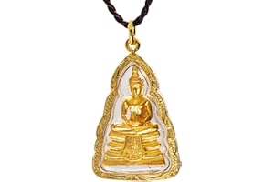 Artschatz Dhyana Mudra Golden Buddha Thai Amulet Pendant