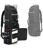 Rexmica Fishing Backpack Fishing Tackle Bag Case Holds 8 Rods & Reels