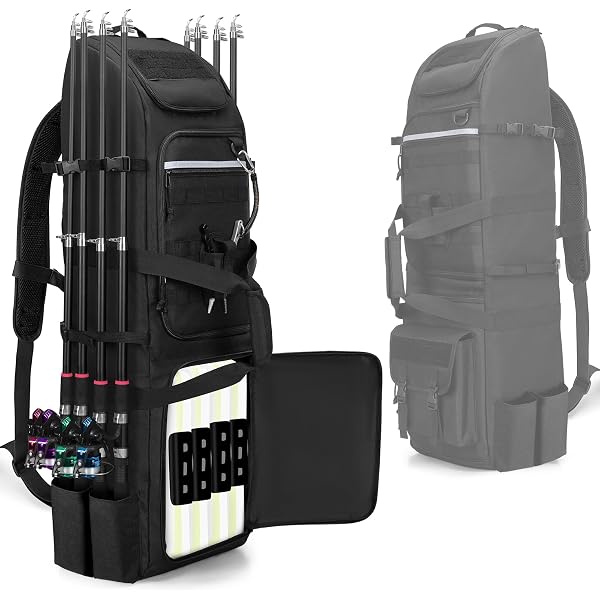 Bolsa De Pesca Plegable Grande - Para Cañas Y Carretes, Tela De Malla, Correa Ajustable
