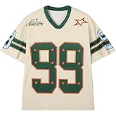 Tisfeer Oversized Tshirts for Men Women Graphic Tees Y2k Tops Jersey Shirts V Neck Short Sleeve Summer Fashion Clothes