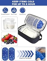 YOUSHARES Breastmilk Cooler Bag with Temperature Display Navy view 5