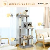 PAWZ Road 143cm Cat Tree Indoor with Metal Frame Large Hammock Grey view 3