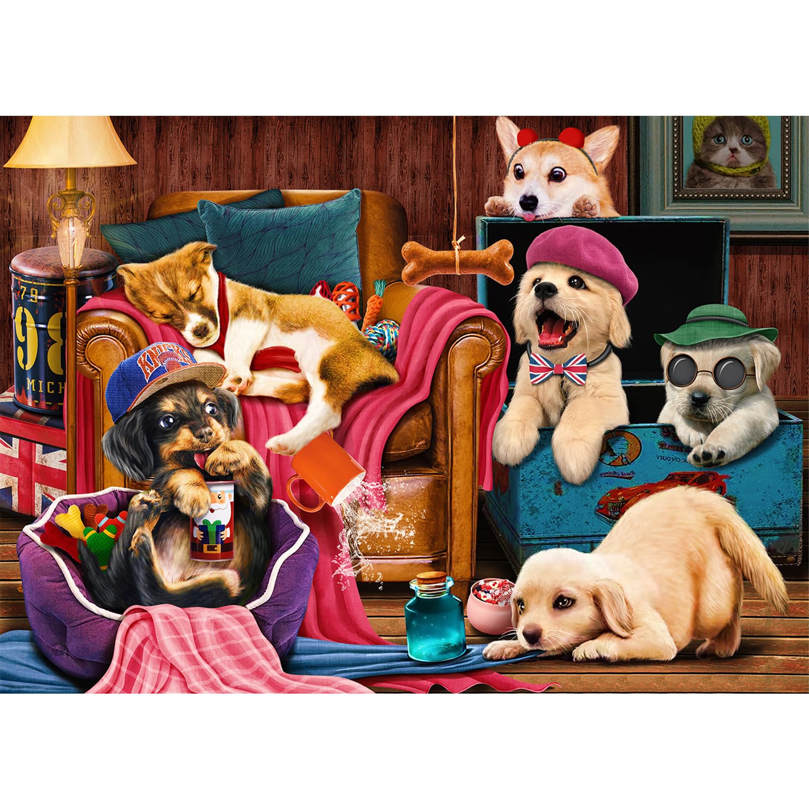 HUADADA Jigsaw Puzzles for Adults - 1000 Pieces Puzzle - Puppy Dream House