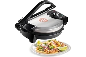 SCS DIRECT Electric Tortilla Maker - Homemade Flatbread, Tortillas - Heavy Duty, Non-stick Cooker