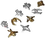 Dozen Miniature 1"-1.5" Gold and Silver Toy Plastic