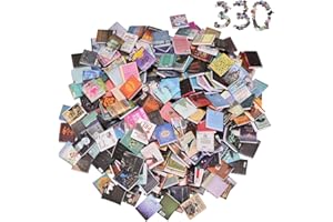 Envanptaz 330PCS Book Miniatures Set, Mini Books for Anxiety Bookshelf, Dollhouse Decor, DIY Crafting, Mini House Decor, Living Room, Office, Desk