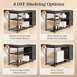 PRAISUN 53" L Shaped Desk with Power Outlets and