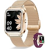 Erkwei Smart Watch for Women(Answer/Make Calls) 1.59" Fitness Tracker with Heart Rate Sleep Monitor Pedometer Calories DIY Dial 19 Sport Modes Smartwatch for iOS Android Phone