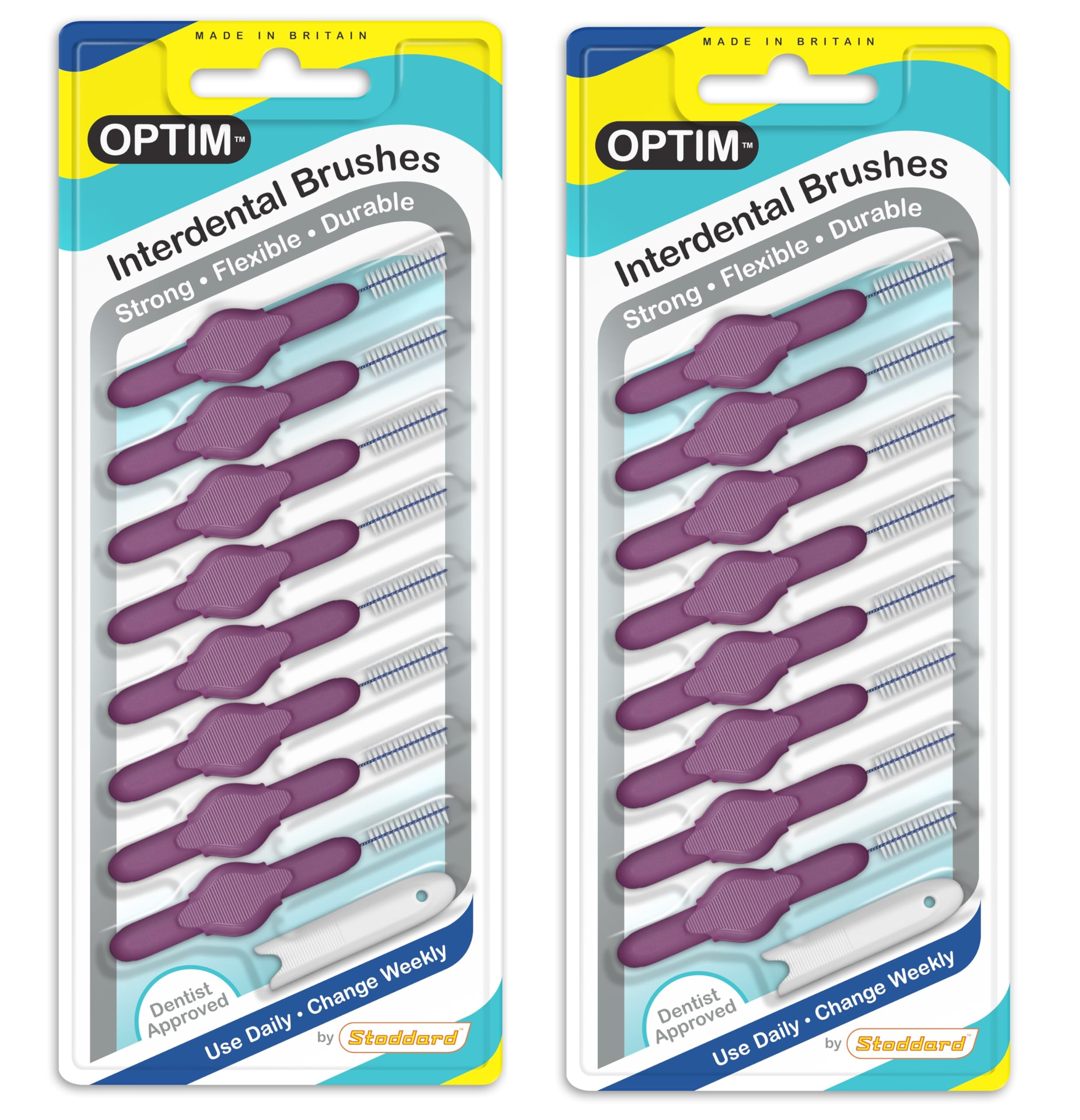 Stoddard OPTIM Interdental Brushes Pack of 16 Purple 1.1 mm Size 6
