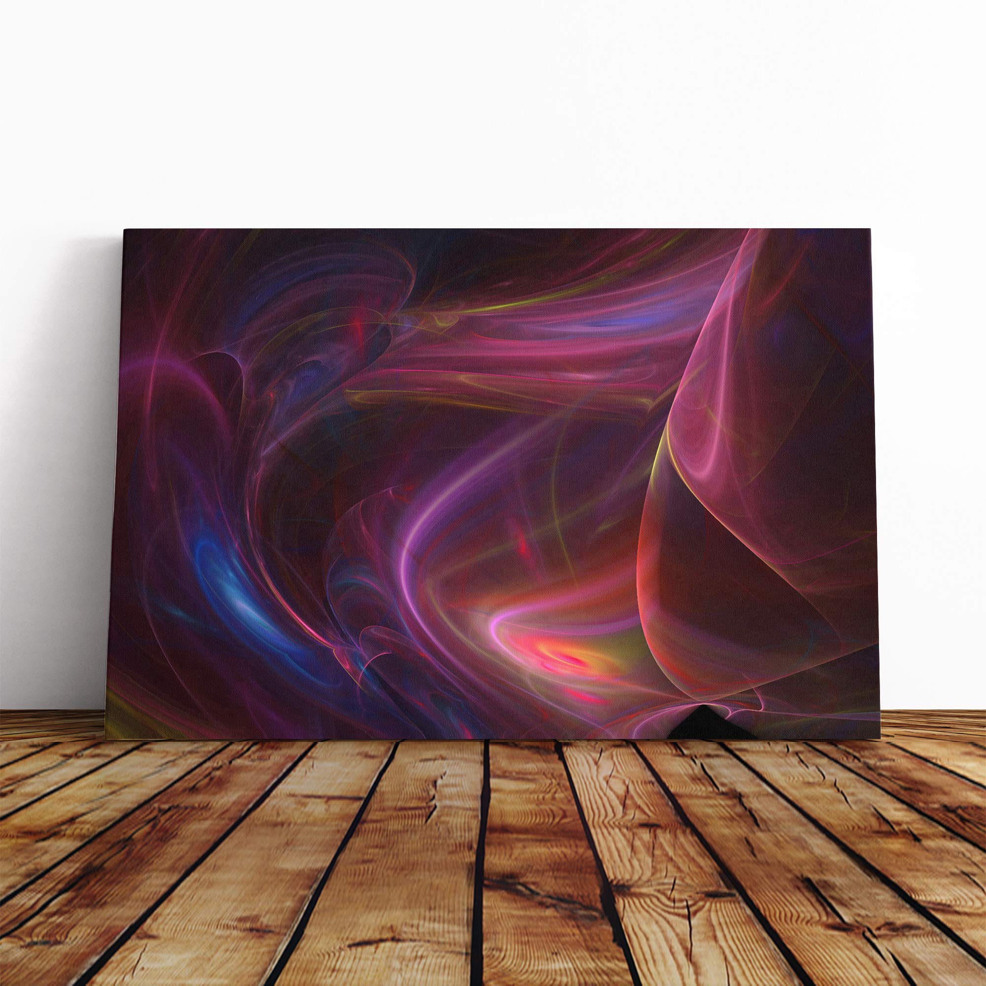 Wall Purple Fractal Abstract Art (16) Canvas Print | Gallery Wrapped 30mm Frame Wall Art | 20x14 inches | Ready to Hang | Abstract Picture | Living Room Bedroom Lounge Office