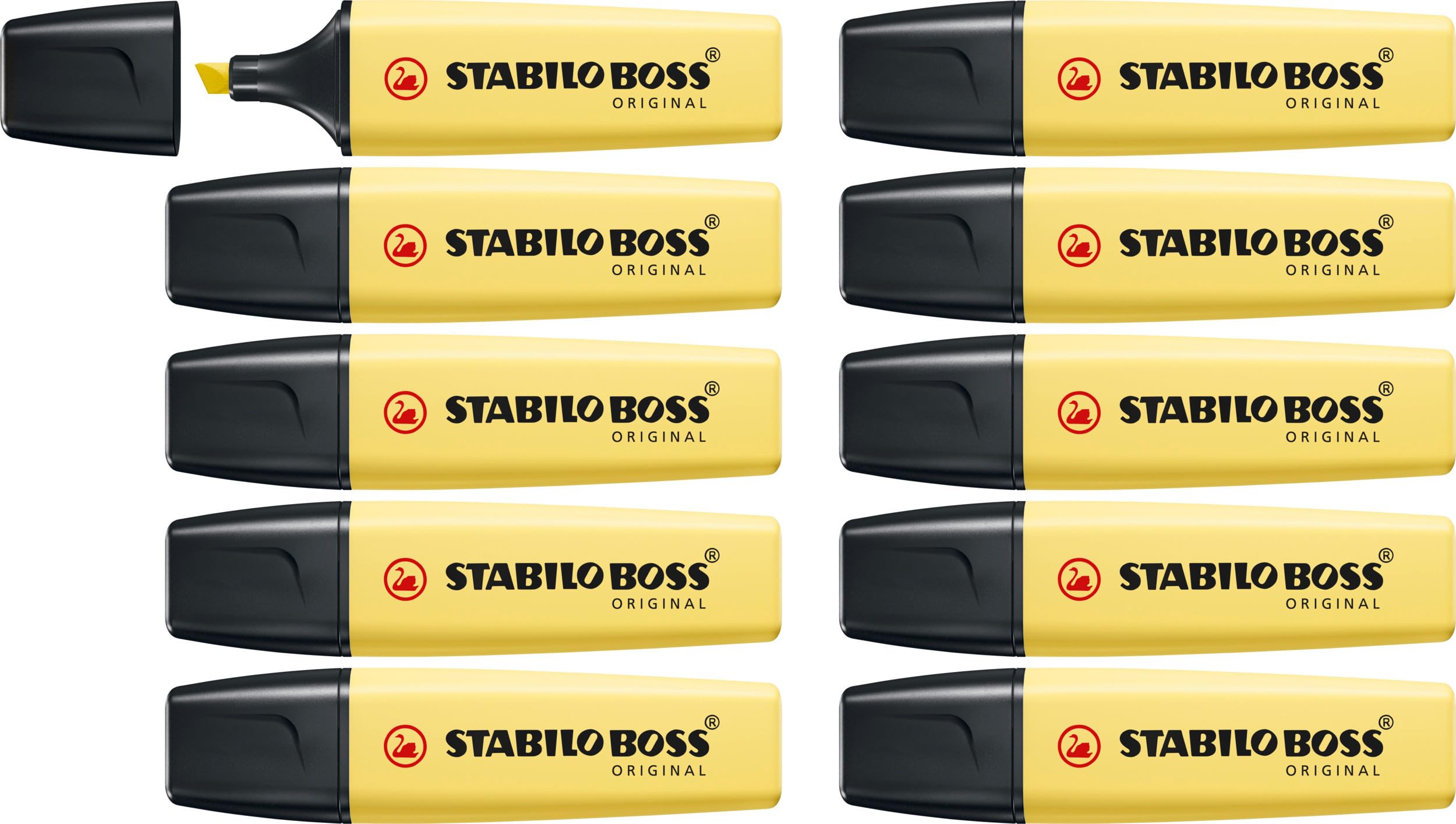 STABILO BOSS ORIGINAL Pastel - Highlighter - Pack of 10 - Milky Yellow