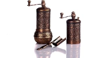 MOOGCO Salt And Pepper Grinder Set - Herb Grinder - Pepper Grinder Mill - Pepper Mill - Spice Grinder - Salt Grinder - Coffee Bean Grinder - Spice Grinder Manual (Antique Copper)
