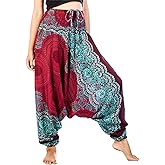 LOFBAZ Harem Yoga Pants for Women Boho Hippie Bohemian Aladdin Genie Jumpsuit