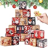 CCINEE Christmas Advent Gift Boxes,24pcs Kraft Paper Xmas Advent Calendar Boxes Christmas Countdown Boxes for 2025 Christmas