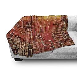 Ambesonne Burnt Orange Throw Blanket, Modern Mosaic