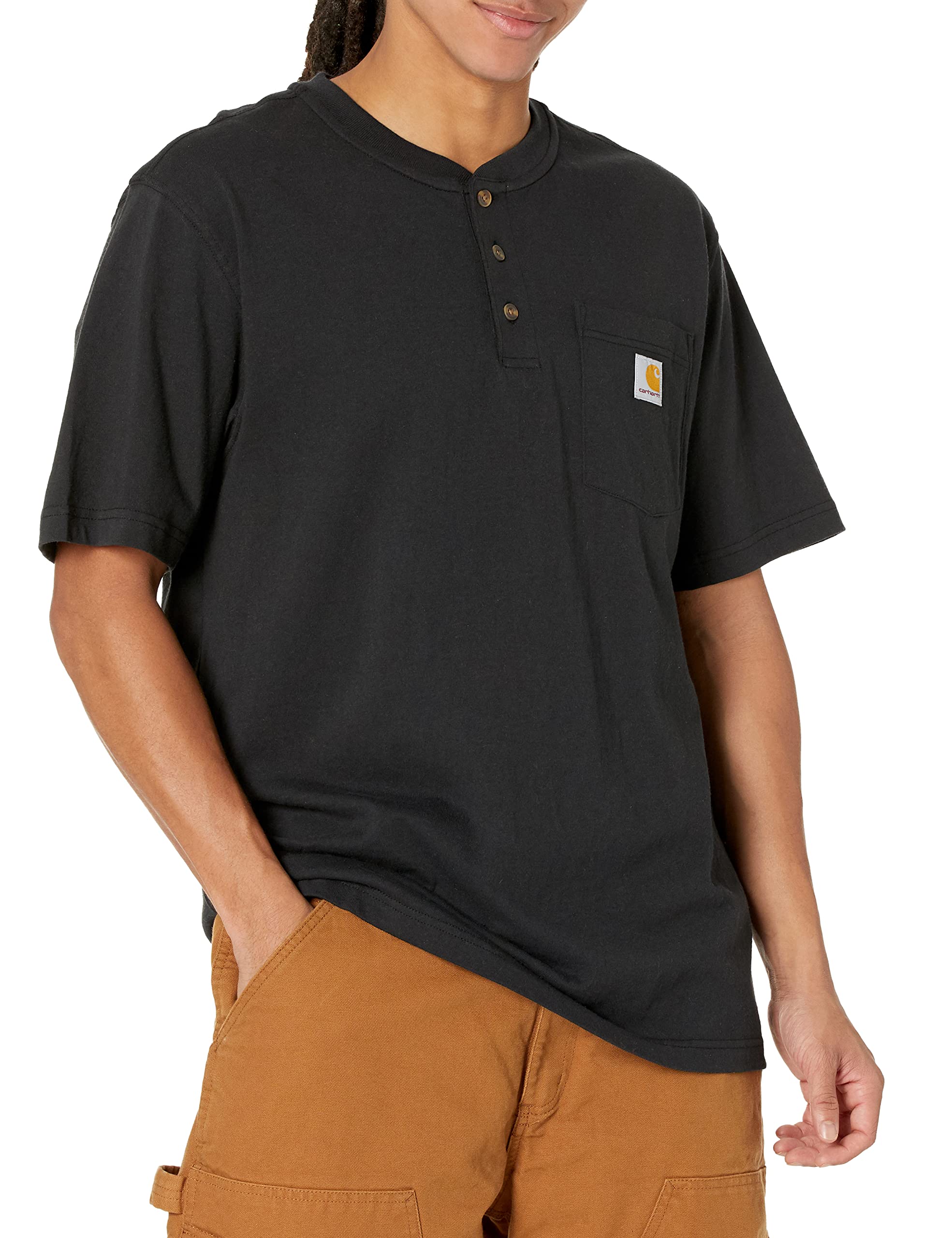 Photo 1 of Carhartt Men's Workwear Pocket Henley Shirt, Black, Medium