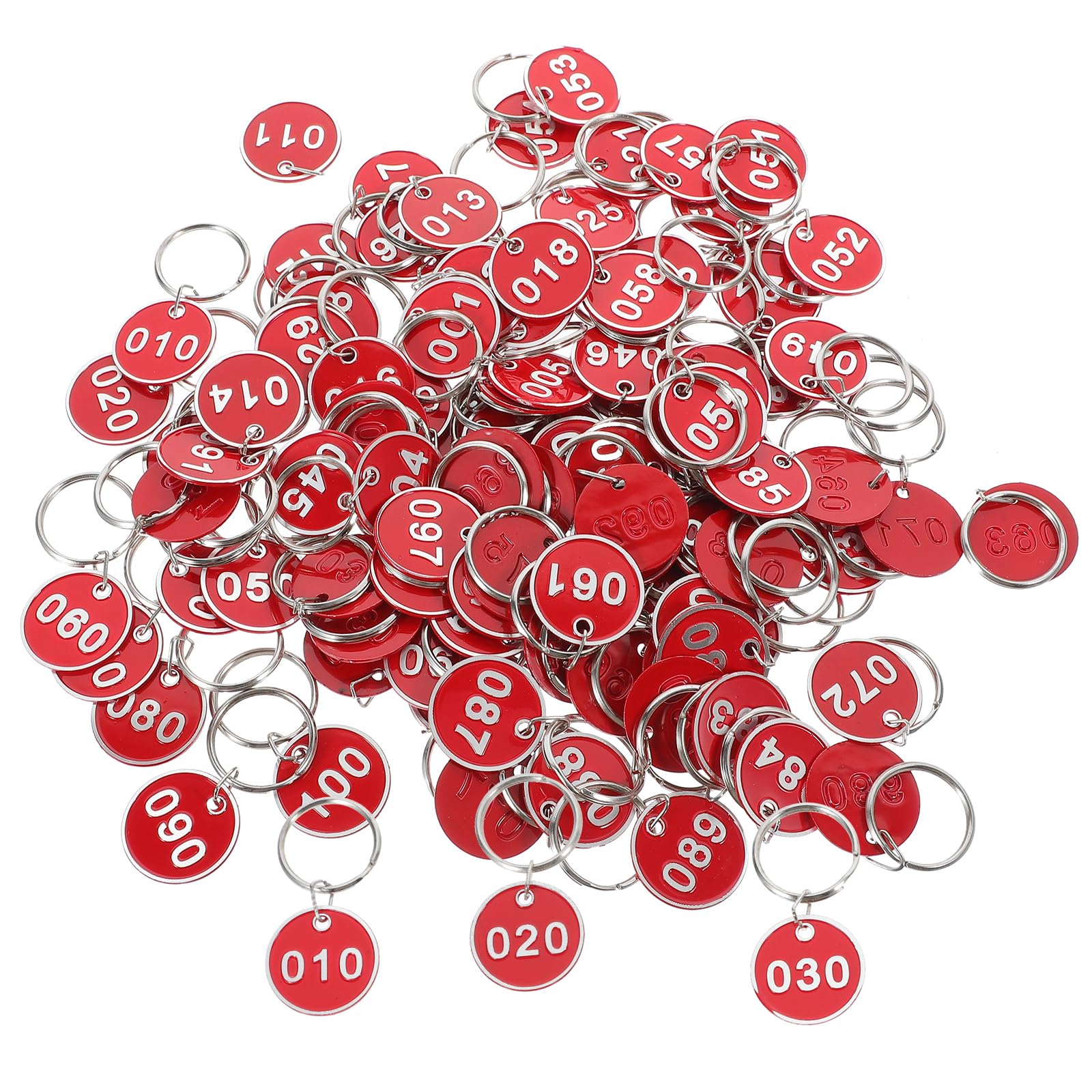TEHAUX Pack of 100 for Key Fob for Locker Key Ring Key Markers Label with Ring Multi-Purpose Belt Ring Brass