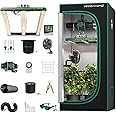 MARS HYDRO 3x3 Smart Grow Tent Kit Complete System,150W FC1500 Samsung LM301H Grow Light,WiFi App Dimming Control,1680D High Reflective Mylar,with 4inch Adjustable Ventilation System,10 Speed Clip Fan