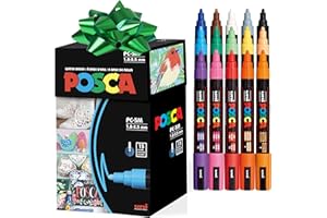 Posca Paint Art Markers, Set of 15 5M Medium Acrylic Markers with Reversible Tips, Artist Recommended Paint Pens for Gifts, D