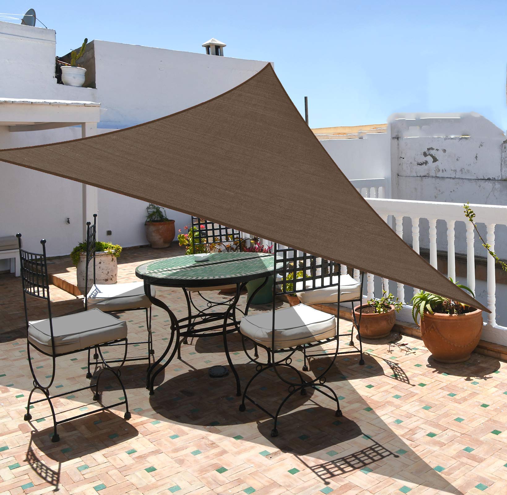 Photo 1 of Garden EXPERT 10'x10'x14' Sun Shade Sail Brown Right Triangle Canopy Sail Shade for Patio Garden Outdoor Backyard