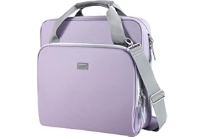 Losong 3 Ring Zipper Binder 3 Inch D-Ring, Binder with Strap 700 Sheet Capacity & Multi-Pockets School and Office Organizer, Compatible with 13-Inch MacBook (Patent Design Purple)