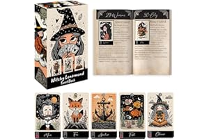 Witchy Tarot Oracle Lenormand Cards for Beginners, Unique Tarot Cards with Guide Book, 36 Oracle Cards for Tarot Reading, Car