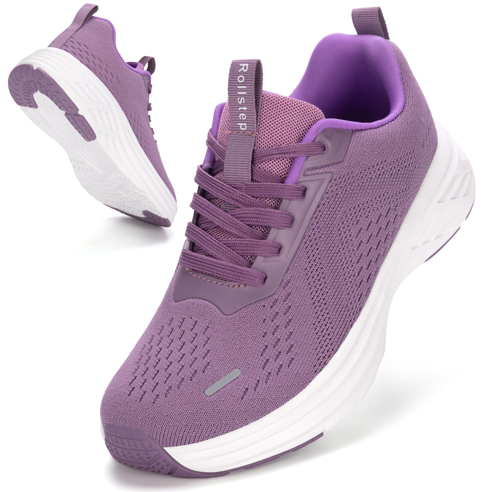Photo 1 of (41) (USED/FAIR) Rollstep Wide Toe Box Shoes Women Sneakers Extra Wide Width Arch Support Non-Slip Tennis Athletic Ultralight Running Shoes for Women Walking Diabetic Plantar Fasciitis Footwear Purple 41