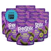 Freestyle Snacks - Pickles In A Pouch - Garlic Dill (4.5oz, 12 Pack) | All Natural, Fresh-Packed Deli-Style Mini Pickles - Non-GMO, Kosher, Gluten-Free, Low Calorie &amp; Low Carb, Guilt-Free Snacks