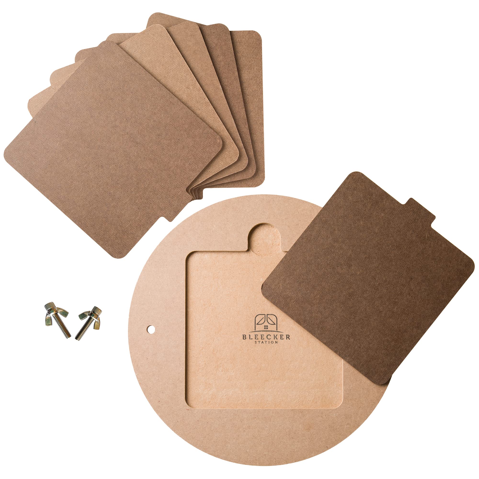 Bat System for Potter’s Wheel, 12” Round Outer Bat with Set of Six 7” Square Inner Bats, Bat Adapter with Removable Inserts for Throwing Pottery, for Potters and Clay Artists (6)