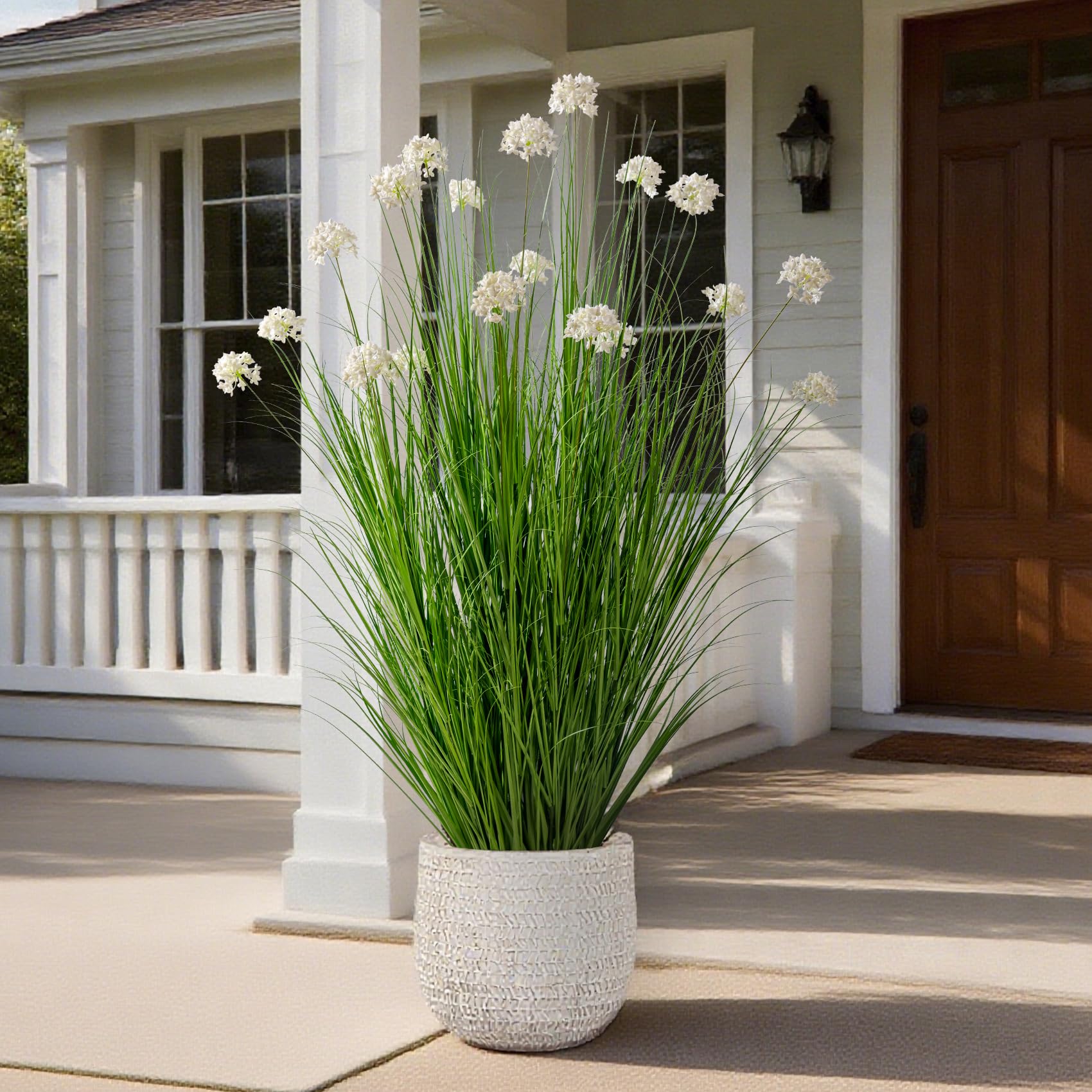 Photo 1 of 48in Lifelike Artificial Tall Grass Plant with 12 Lifelike Dandelion Flower and Non-Toxic,odorless Fake Tall Frass Plant Fake Plants for Indoor Decoration,Home Decor