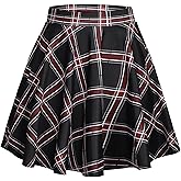 Mini Skirts for Women Basic Skater Pleated Flowy High Waisted Casual Short Skirt