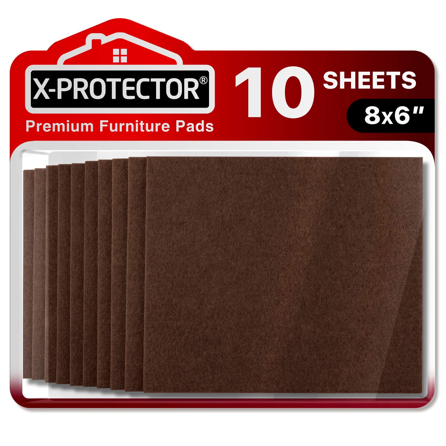Photo 1 of **MISSING ONE** Felt Furniture Pads X-PROTECTOR - 10 Pack Premium 8”x6” Heavy Duty 1/5” Felt Sheets! Cut Furniture Felt Pads for Furniture Feet You Need – Best Furniture Pads for Hardwood Floors! Brown